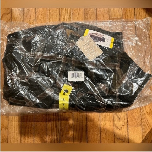 NWT Jachs Men Fleece Lined Shirt Jacket Quilted Pocket Gusset GRAY - SMALL - Picture 2 of 6